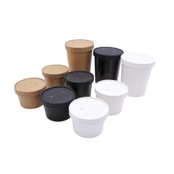 Disposable Brown Paper Bowls 20oz For Ice Cream Packaging Disposable Soup Bowl