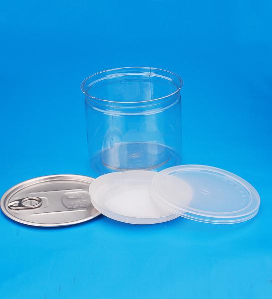 Single Wall Plastic Storage Canisters With Aluminium Lid Small Capacity