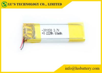 3.7V 60mah Rechargeable Lithium Polymer Battery LP301030 small lithium ion battery For Electronics Products