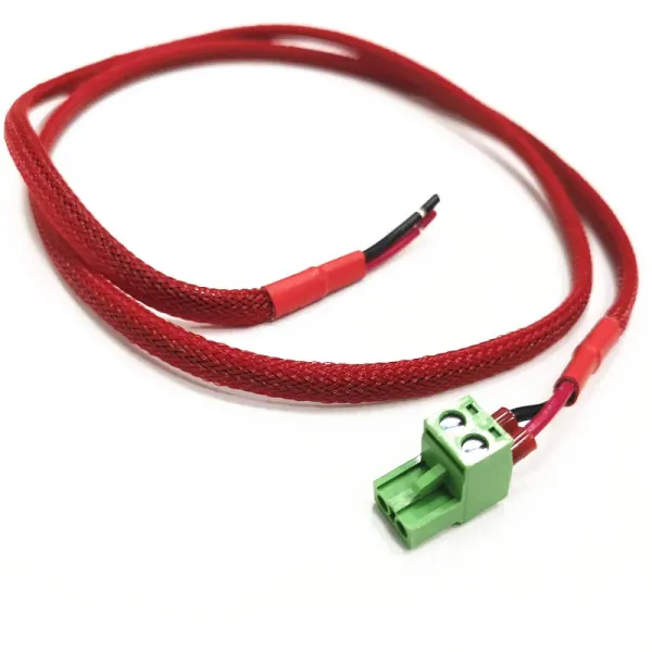 Premium Screw Terminal Block with Durable Red Braided Sleeving
