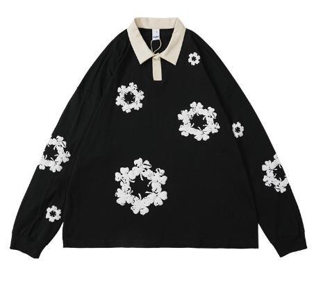 Camisa unisex fraca do polo T do floco de neve da cópia do sopro de Casual Long Sleeve do fabricante de roupa da quantidade pequena