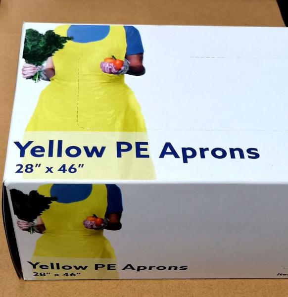 Disposable White Plastic Aprons, 46 inches x 28 inches Waterproof Polyethylene for Cooking Painting Arts n' Crafts
