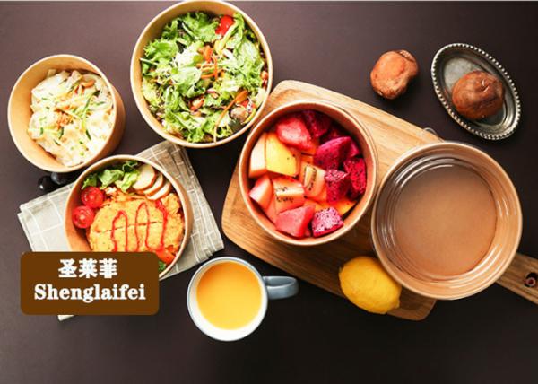 Biodegradable Packaging Disposable Soup Kraft Paper Bowl Salad bowl soup bowls dispaosable lunch box brown color