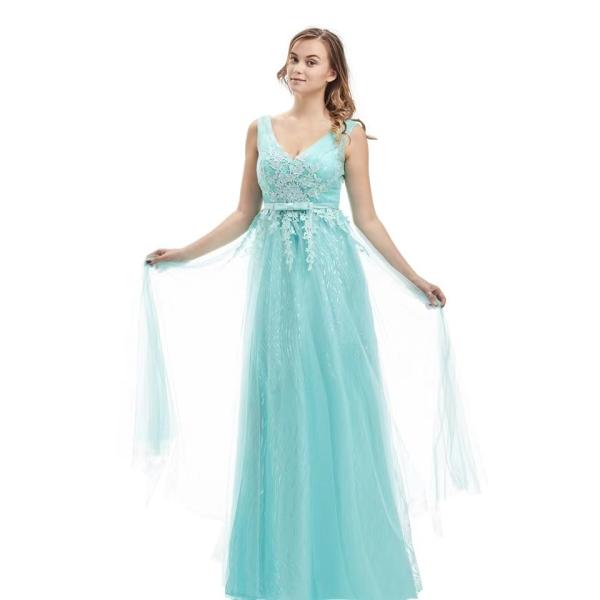 Green Lady Formal Dress Sleeveless Zipper Closure Evening Dress