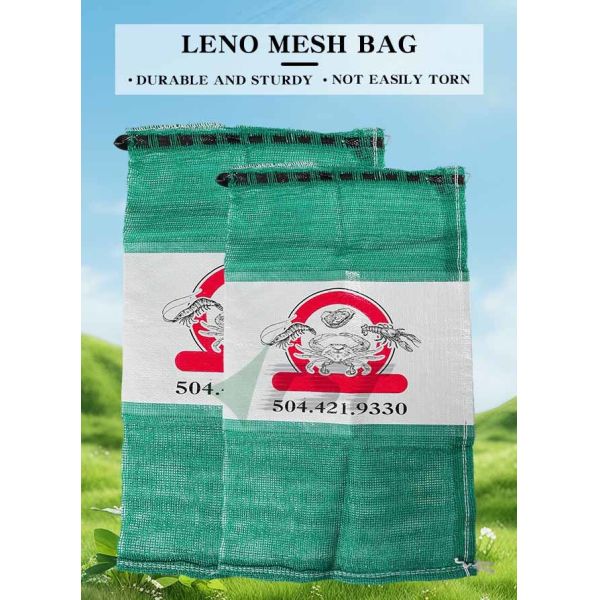 Custom Logo And Sizes Pp Leno Mesh Bag For Seafood Packing