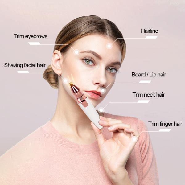 2 In 1 Eyebrow Trimmer Facial Hair Removal Rechargeable Razor Tool With LED Light