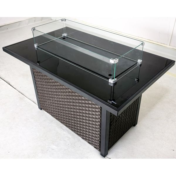 Factory Wholesale Wicker Rattan Outdoor Sectional Sofa Set with Fire Pit Table  Knock Down Patio Furniture Set