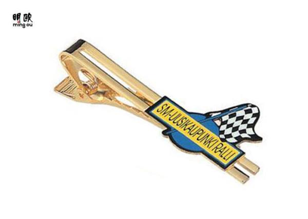 Adjustable Iron Mens Tie Bar Personalized Shaped Gold Color OEM Avaliable