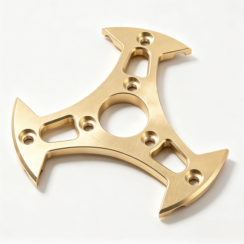 Custom CNC Machined Brass Tri Arm Spacer Flange Plate Milling Customizable Hole