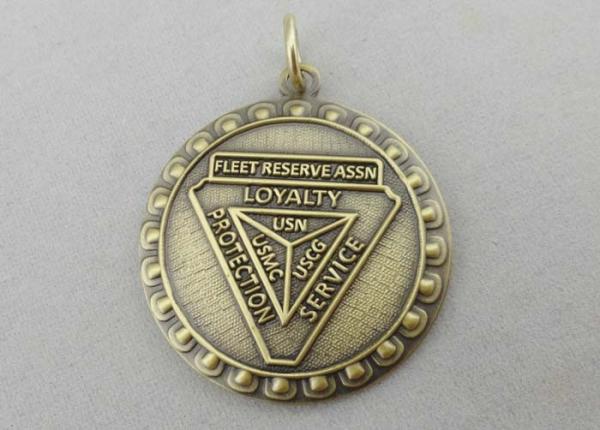35mm Loyalty Die Cast Medals By Brass Stamped Without Enamel For Gift