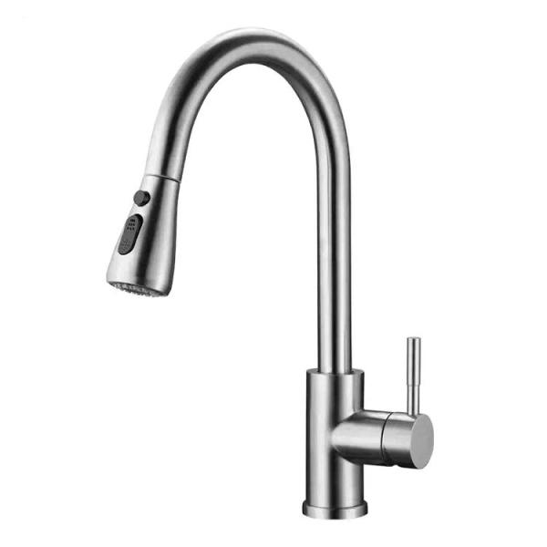 Grifo extraíble moderno de acero inoxidable 304, universal, para agua fría y caliente, para cocina, CE ISO9001