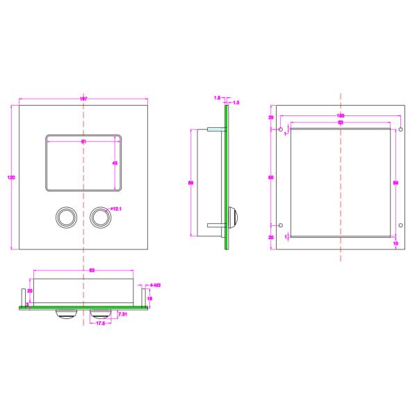 Industrial Touchpad Panel Mount For Public Access Kiosk Metal Keypad