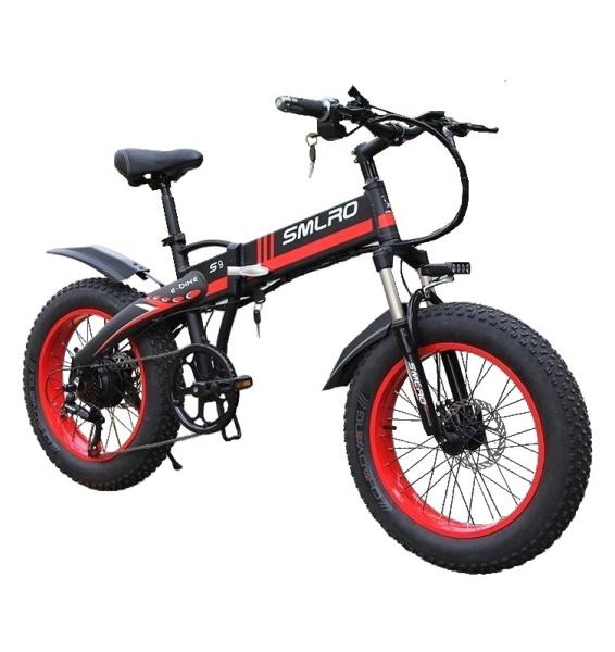 Integrated Battery Smlro S9 Electric Bike , 22MPH E Bike 20 Inch