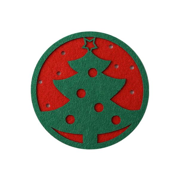 Double Layer Heatproof Christmas Felt Drink Coasters 10*10cm