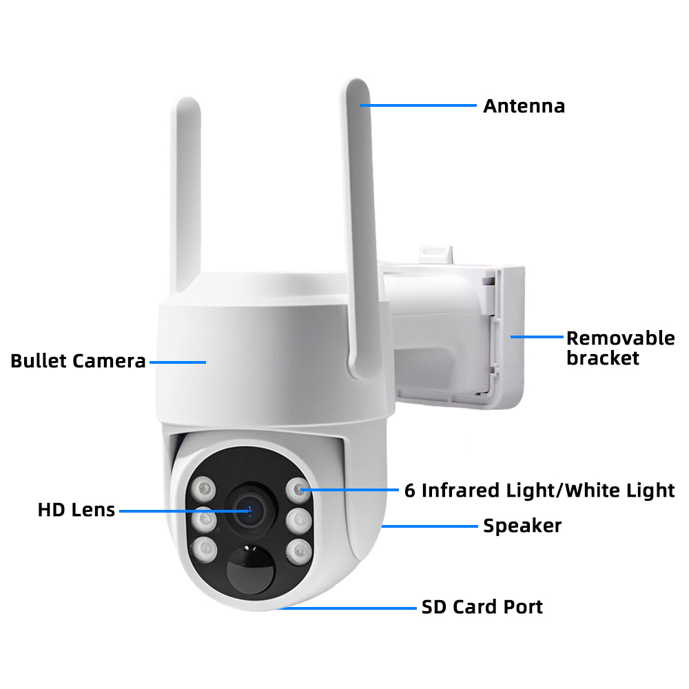 4MP Solar Security Camera Outdoor Wireless WiFi PTZ Surveillance Camera, Built‑in Battery, AI Human Detection, Two‑Way Audio, Dual Light Night Vision, IP66 Waterproof for Home Outside Monitoring