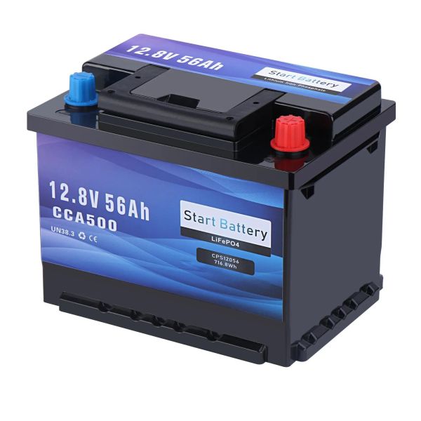 12V 56Ah LiFePO4 Starting Battery 500CCA Bluetooth Marine RV Truck Lithium Battery With Smart BMS