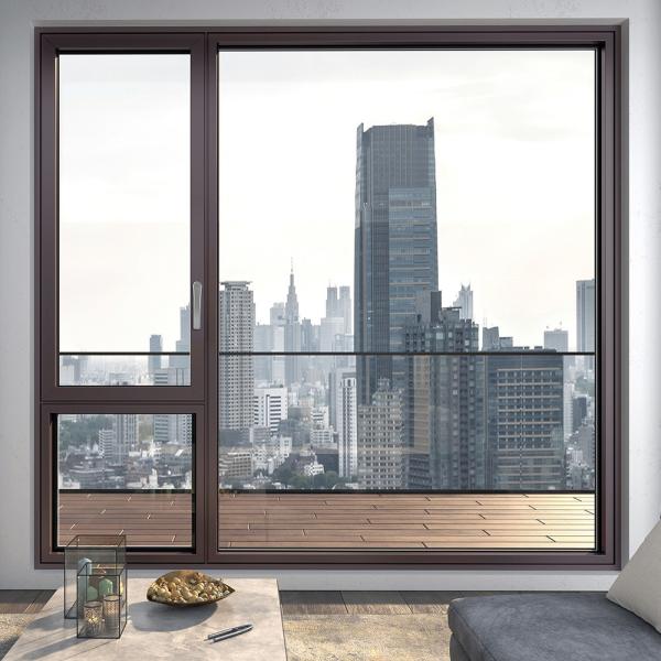 Алюминиевые окна и двери современного дома виллы с коэффициентом теплоизоляции