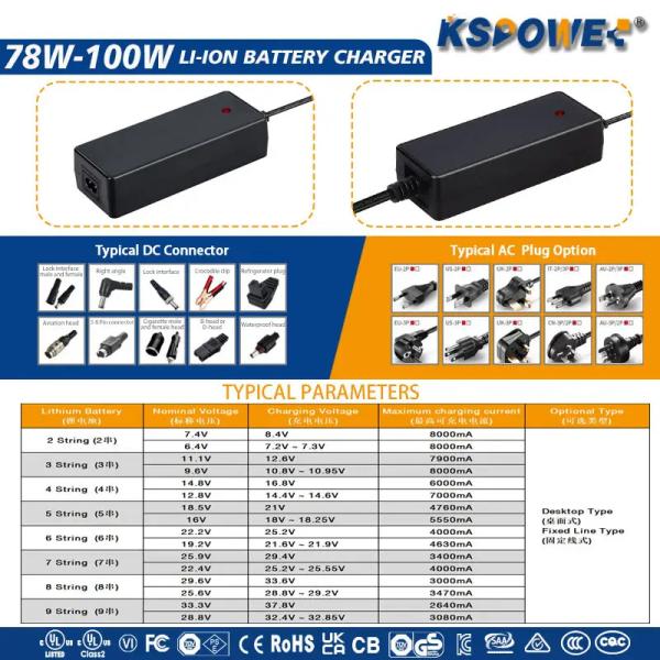 240V AC 60Hz Smart Battery Charger Hoverboard 7a 84w 12v E Bike Battery Charger