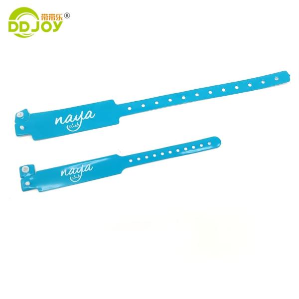 Clear Identification PVC Button Bracelets One Time and Customized Design for Hotels