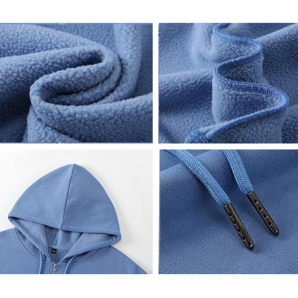 Light Blue Zipper Horse Riding Hoodies Women's Sports Thickened Jacket