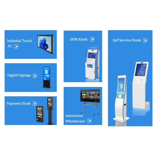 Self Checkout Kiosk with Capacitive Touch 10 Point Screen Cash Acceptor and Card Dispenser TFT LCD Display