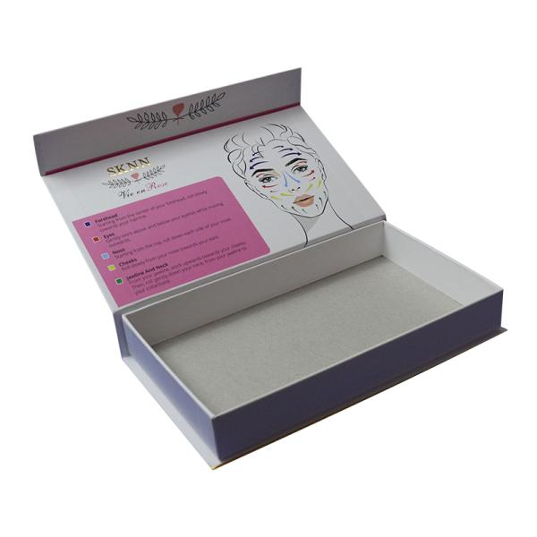 Cajas rígidas de lujo para el cuidado facial masajeador crema de protección solar caja de papel cosmético cajas de embalaje magnético