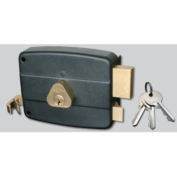 Rim Door Lock Surface Mounted A Grade Iron Simple Installation Compatibility with Strike Plate