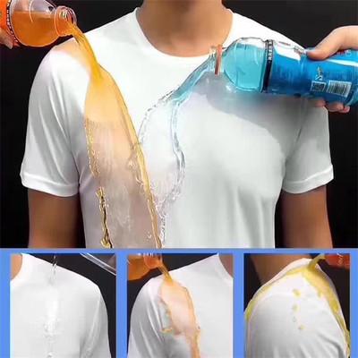 Black Technology Mens Nano Tech T Shirts Plain Dyed O Neck Short Sleeve