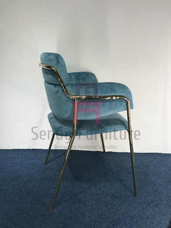 Customized Stainless Steel Restaurant Chairs , Gold Rose Stainless Steel Dining Chairs 