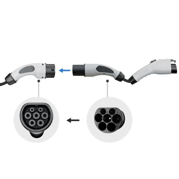 Type2 To Type1 Кабельный зарядный адаптер для электромобилей 16A 32A Кабельный зарядный плагин Ev