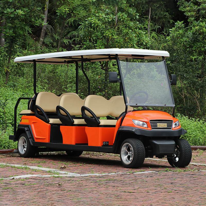 Electric Golf Carts with 5KW AC Motor 48V 105Ah Lithium Battery and Intelligent Onboard Charger for 8 Passenger Capacity
