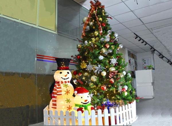 Christmas decorations illuminated snowman Santa Claus Hotel shopping mall layout 1.2 m 1 m iron retractable snowman