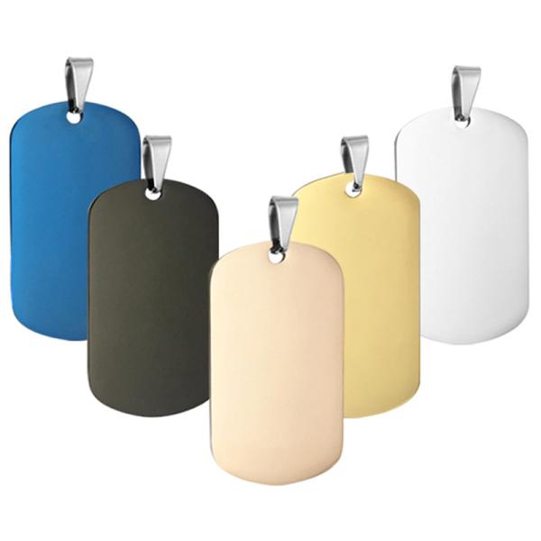 Stainless Steel Dog Name Tags Silver Blue Dog Id Tags Engraved