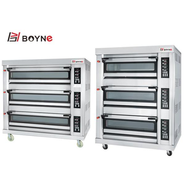 220V Gas Type  Stainless Steel Commercial Microcomputer Three Deck Nine Trays Bakery Oven