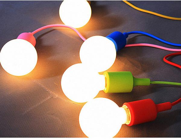 Colorful Silicone Ceiling Pendant Lamp Holder E27 220v 50/ 60hz Easy To Install