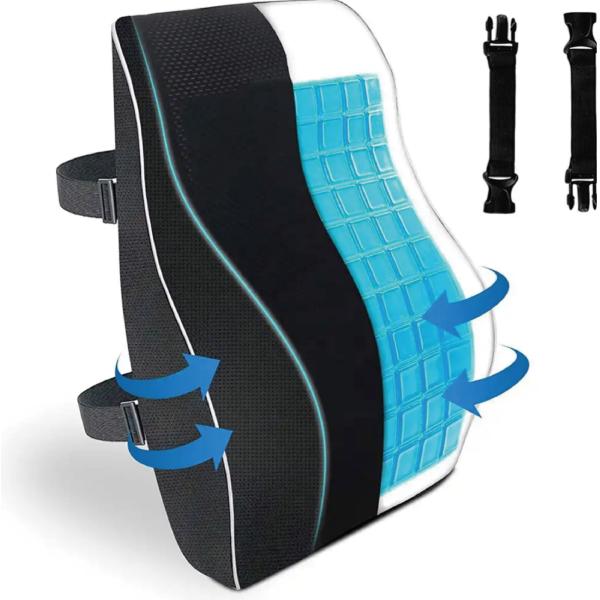 Customized Cooling Gel Memory Foam Lumbar Support Cushion for Lower Back Pain Relief