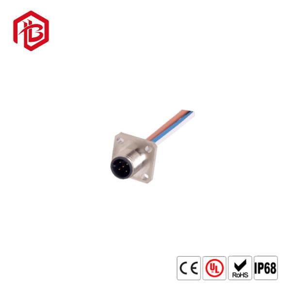 Homem elétrico impermeável industrial do conector IP67 M12 circular ao cabo moldando fêmea 3 4 5 8 12 pinos