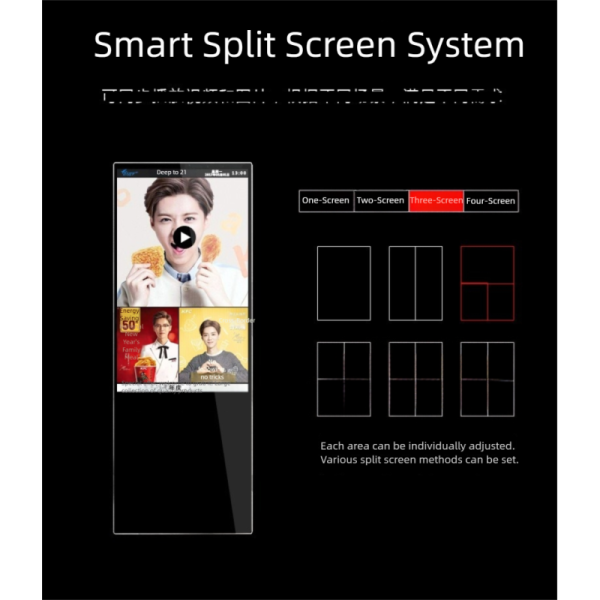 50 Inch Portable Indoor Digital Signage Screen High Contrast All Weather Operation