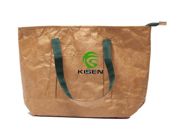 Unti Tear Dupont Tyvek Shopping Bag Water Resistant Brown Color For Ladies
