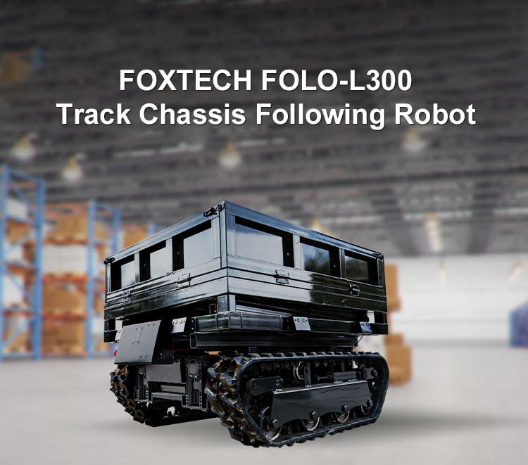 Foxtechrobot Folo L300 kg Payload Tracked Delivery Transport Robot Rubber Track Robots