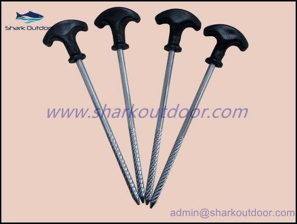 Plastic head screw tent pegs for outdoor camping