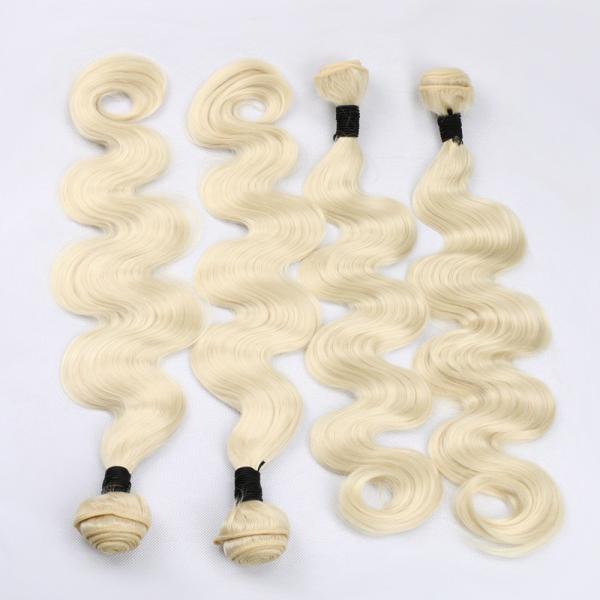 Brazilian virgin human hair White blonde 60 human hair extensions weave weft