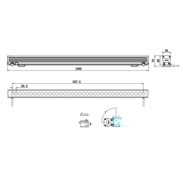 Electrostalic распыляя линейную шайбу приведенную водоустойчивое IP66 RGB стены
