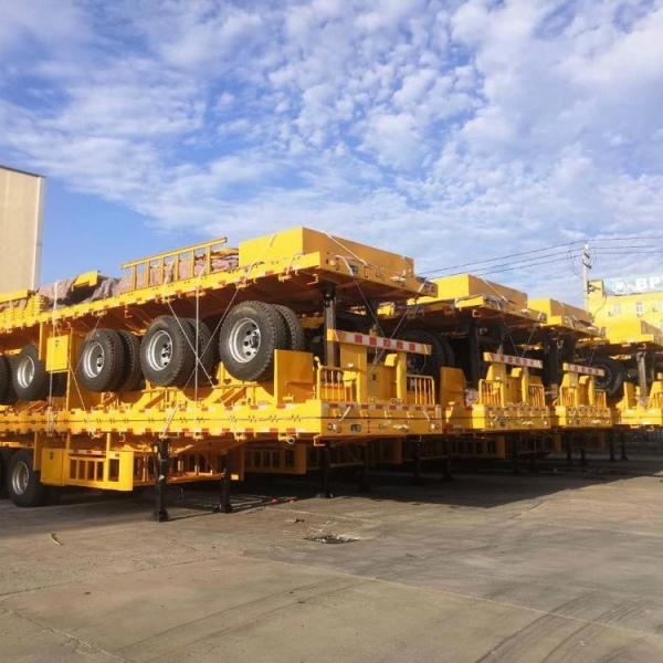 Q345B/ T700 Steel Main Beam Low Platform Trailer For Heavy Load Transportation