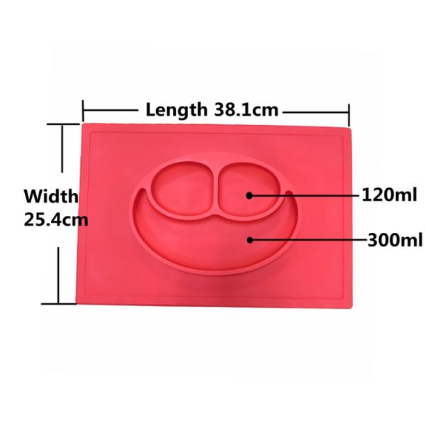 high quality EXW price custom logo design durable placemat  kitchen silicone suction plate for baby