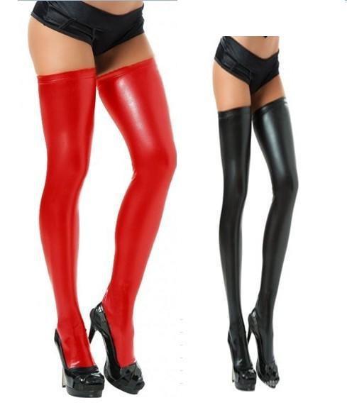 Sexy Women's Hot Faux Leather Thigh High Stockings sexy girls long socks for women