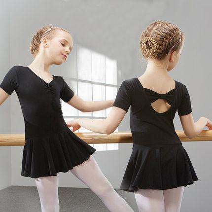 Children's cotton and spandex dance clothing Summer baby girl uniforms short sleeve ballet dance dress
