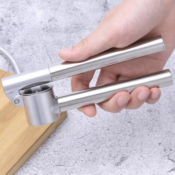 Garlic Press Mincer Rust Proof 304 Stainless Steel Garlic Crusher & Peeler Set