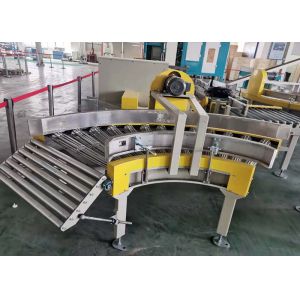 Mobile 220V Curve Palletizing Conveyor with Stainless Steel 201 for Food Industry 0.75KW-1.5KW Power