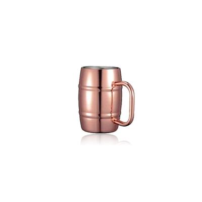 500ml SS beer mug double wall metal with handle mirror surface